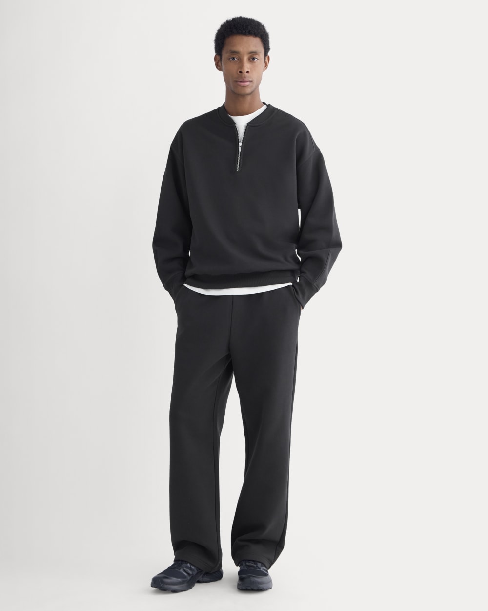 Luxe Fleece Half-Zip Pullover | Black - Image 3