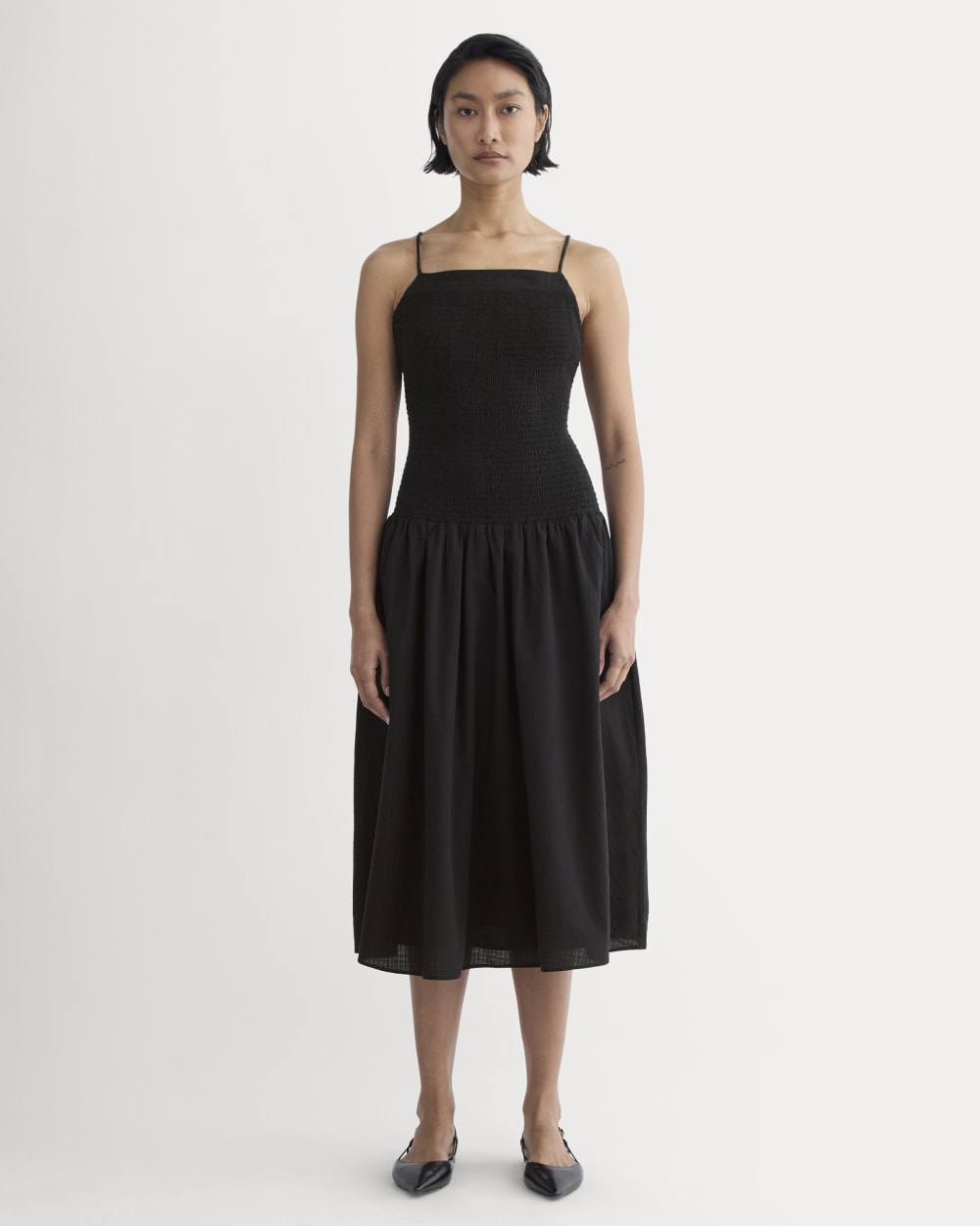 The Gauze Open-Back Dress | Black