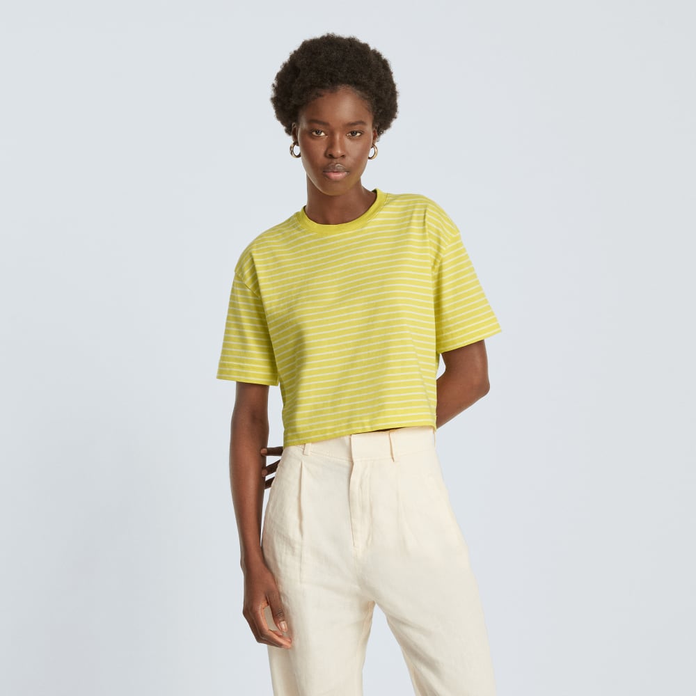 The Organic Cotton Cropped Tee | Acacia / Tan - Image 2