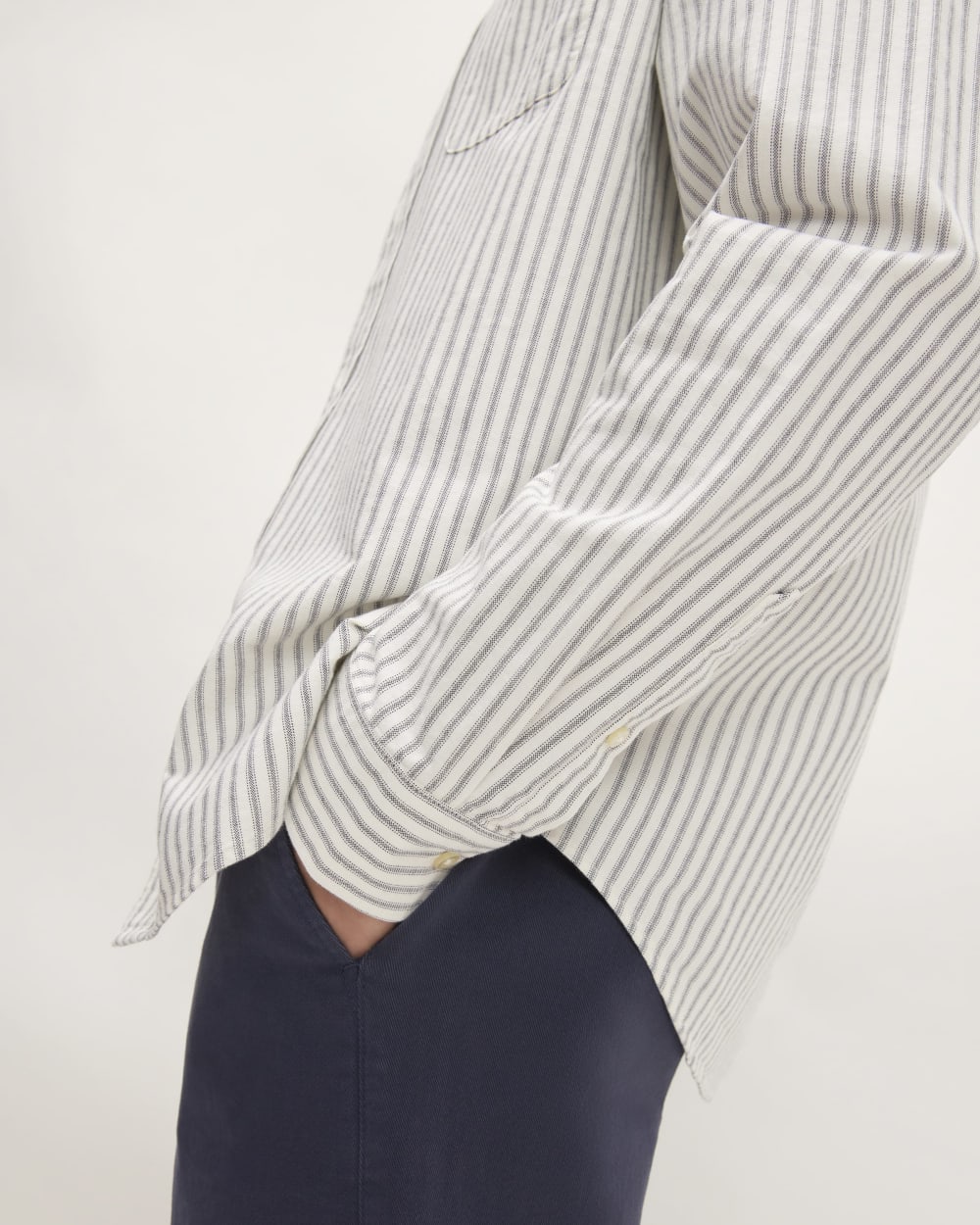 The Classic Oxford Shirt | Bone / Navy | Tall - Image 5