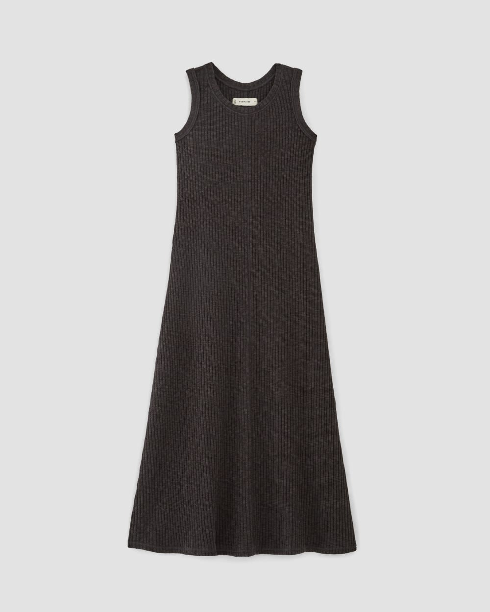 The Rib-Knit A-Line Tank Dress | Black - Image 2
