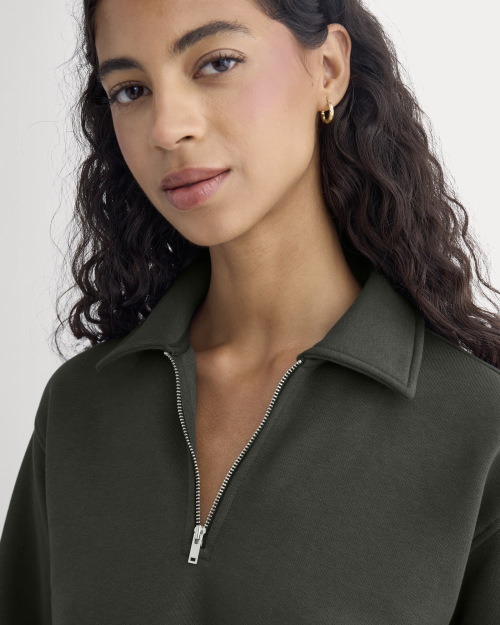 Luxe Fleece Zip Polo | Washed Black - Image 4