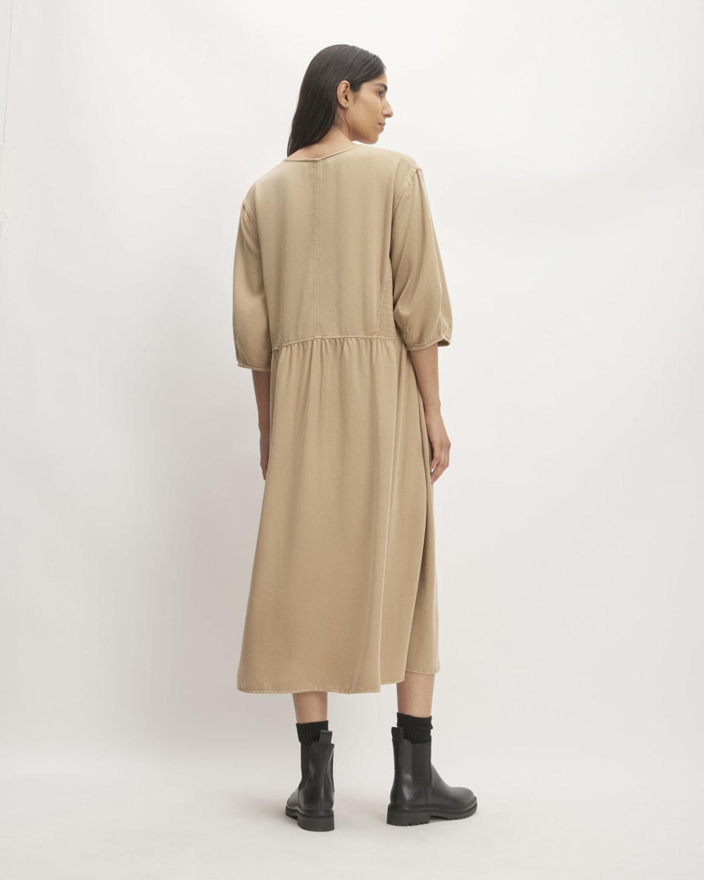 The TENCEL? Puff-Sleeve Dress | Cornstalk - Image 4