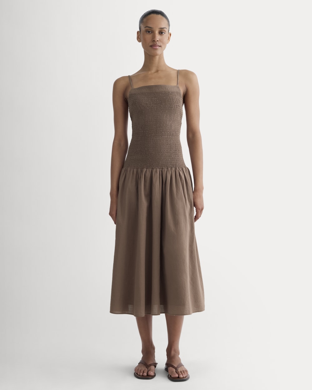 The Gauze Open-Back Dress | Mocha