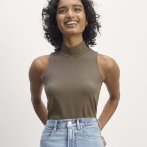The Form Mock-Neck Tank | Taupe