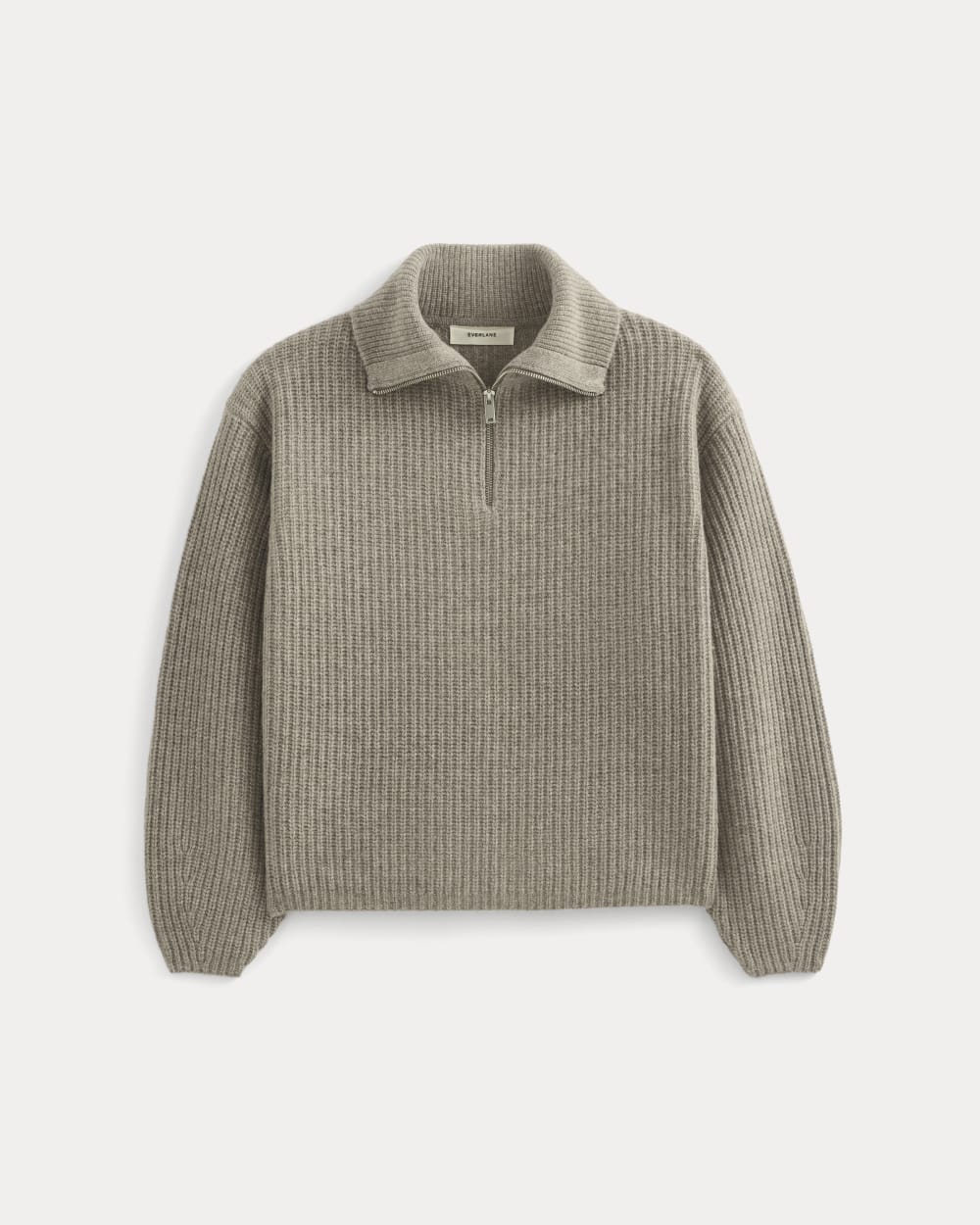 Half-Zip Sweater in Luxe Merino | Heather Soft Taupe - Image 2
