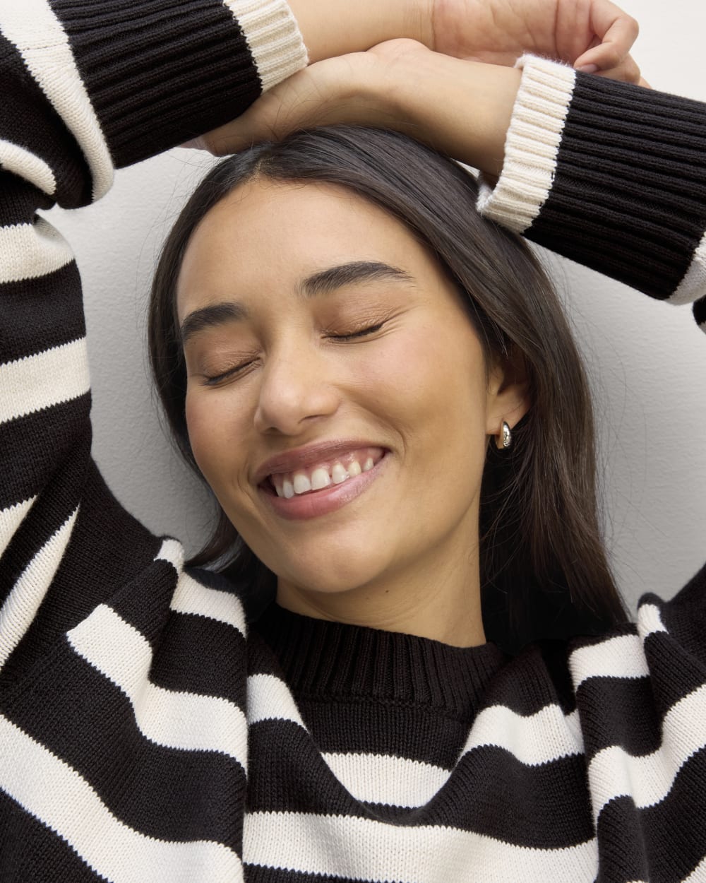 The Boxy Sweater in Everyday Cotton | Black / Canvas - Image 4