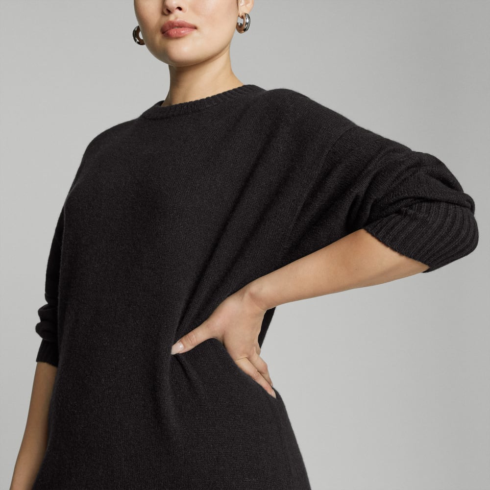 The Cashmere Midi Dress | Black - Image 6