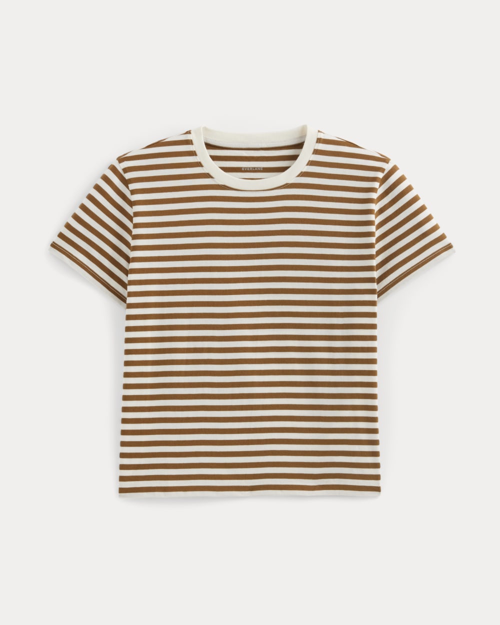 The Box-Cut Tee in Essential Cotton | Bone/Toffee | No Pocket - Image 2
